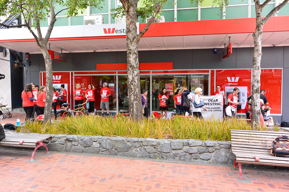Westpac Wellington customers say stop financing climate change